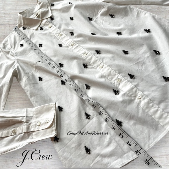 J.Crew Collection NWT jeweled cluster button down shirt *shop@iamwarrior - Picture 6 of 8